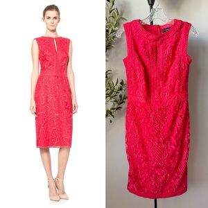 Tadashi Shoji Embroidered Tulle Lace Keyhole Neckline Dress 4